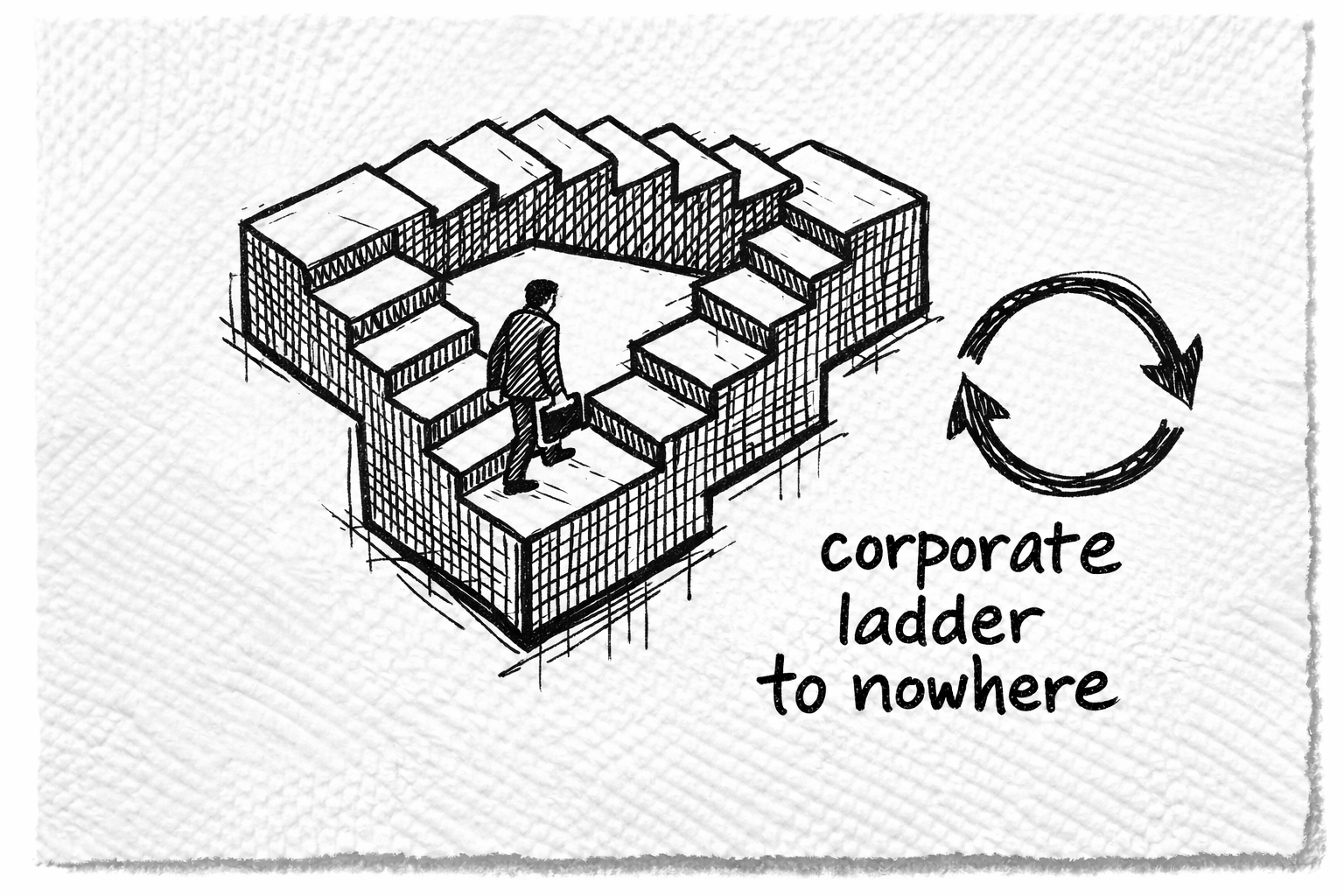 Corporate ladder to nowhere doodle